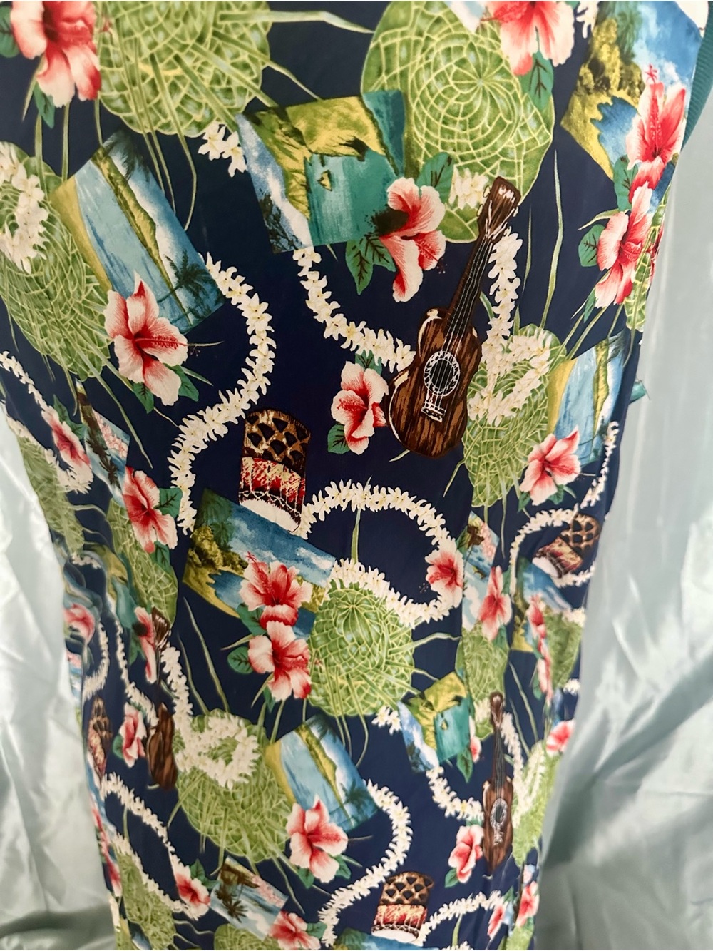 Hilo Hattie Navy Floral Hawaiian Midi Dress - Picture 5 of 7